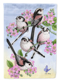 Party of 5 Long Tailed Tits Garden Flag Mailbox Decorative Yard Banner Outside Patio Artwork for Flower Beds, Garden Size, Multicolor