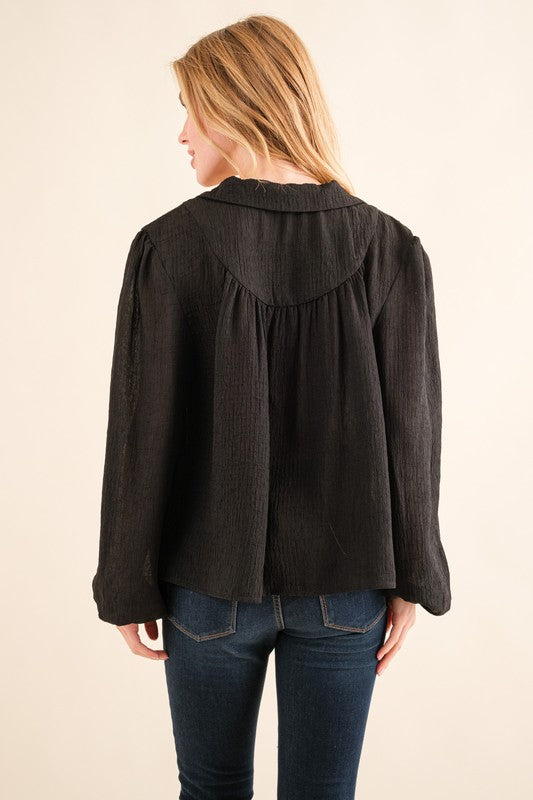 Black Light Weight Crepe Blouse