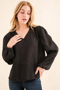 Black Light Weight Crepe Blouse