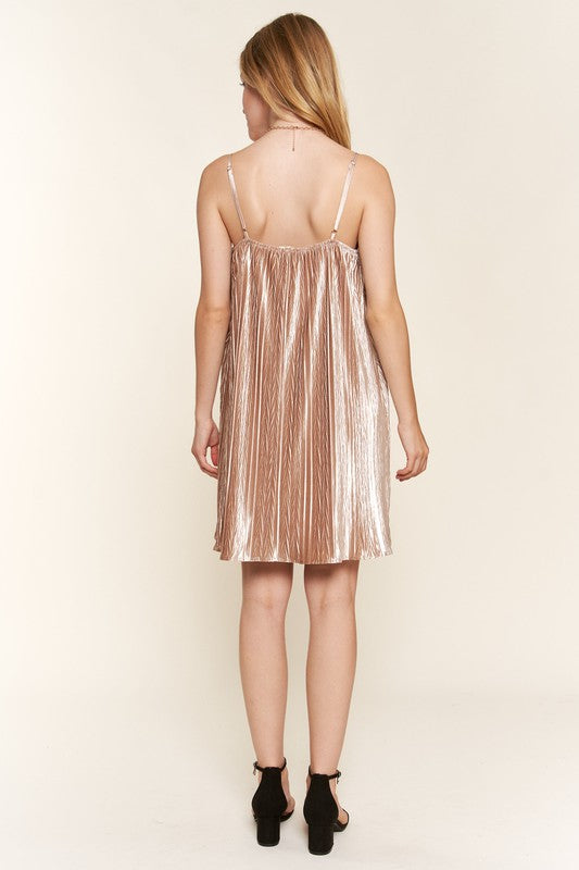 Champagne Velvet Holiday Dress