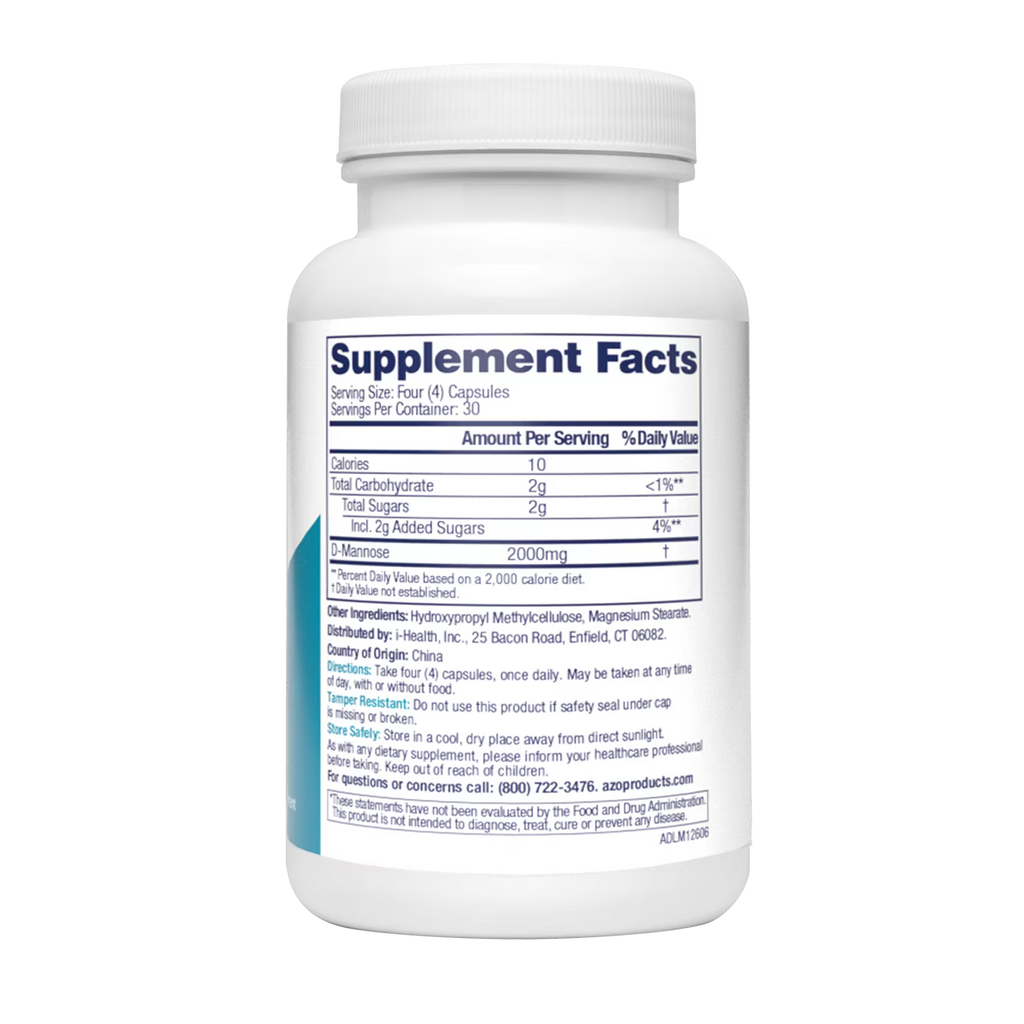 AZO D-Mannose Urinary Tract Health Supplement, Supports UTI Prevention & Bladder Health 787651760261