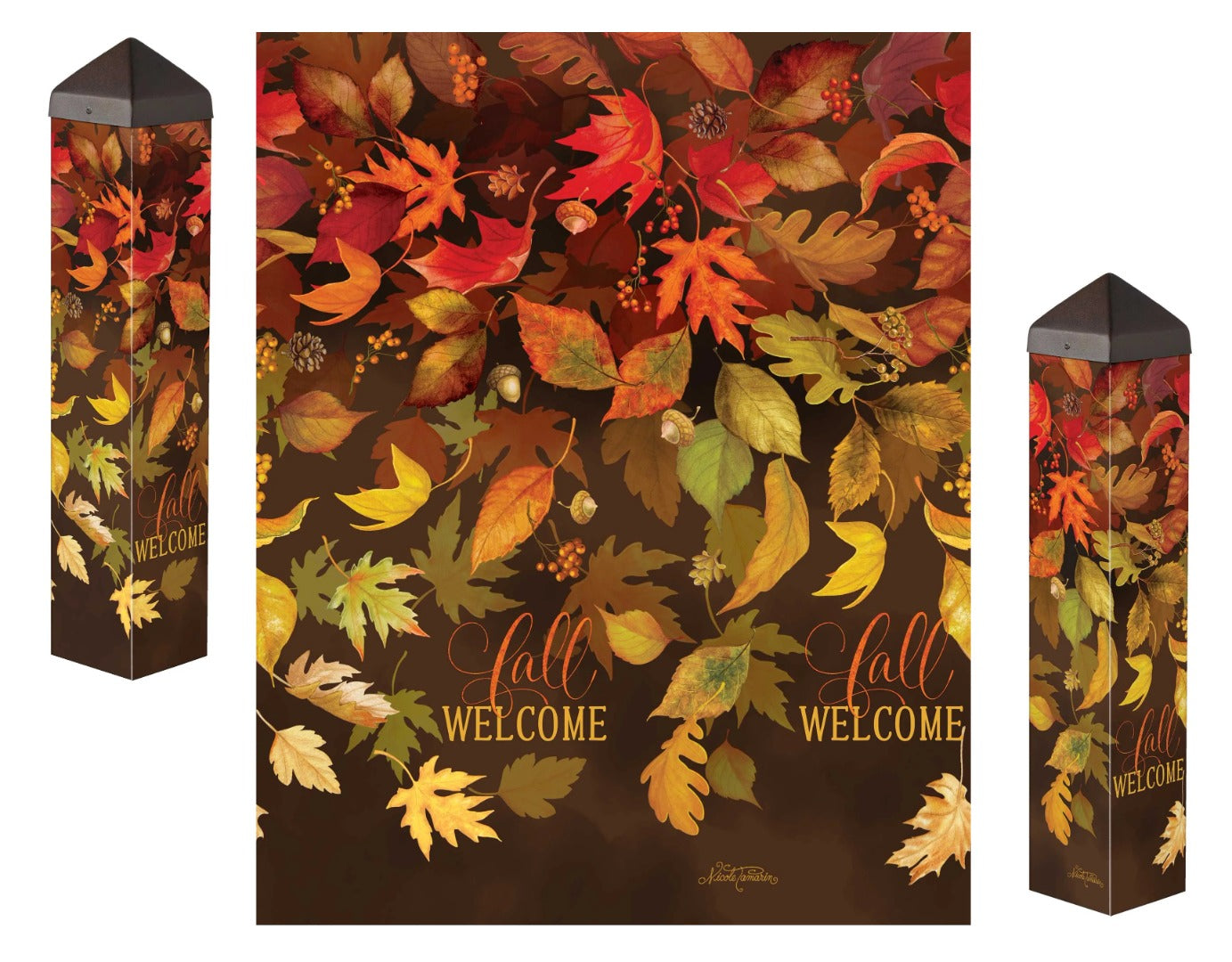 Abundant Leaves Art Pole 20 Inches