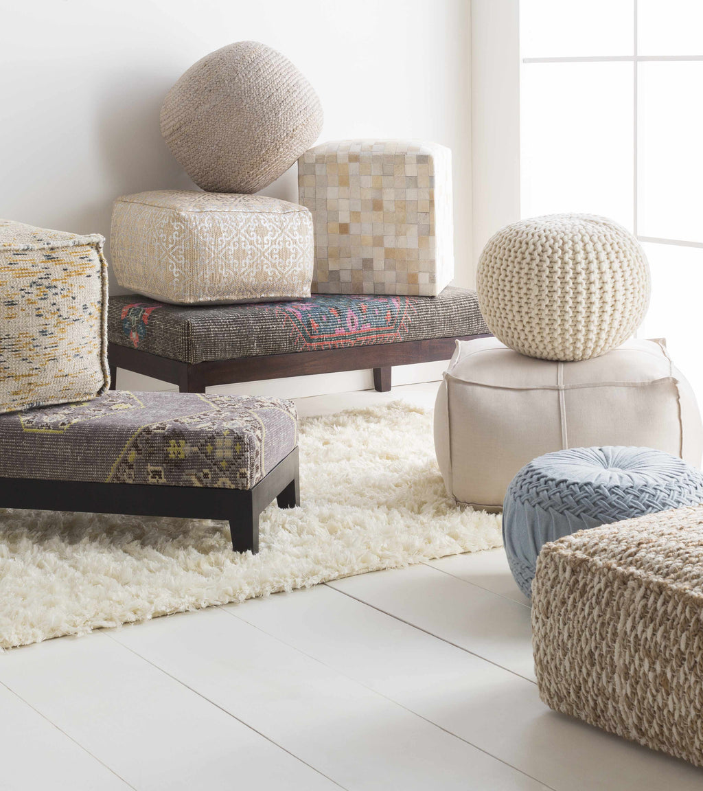 Netcong Tan Jute Pouf - Clearance