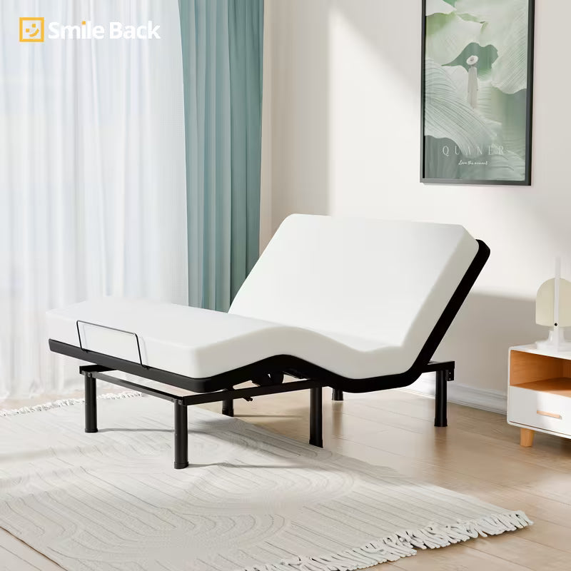 Adjustable Bed Frame, Electric Bed Base With Wireless Remote, Head And Foot Incline, Adjustable Leg Heights