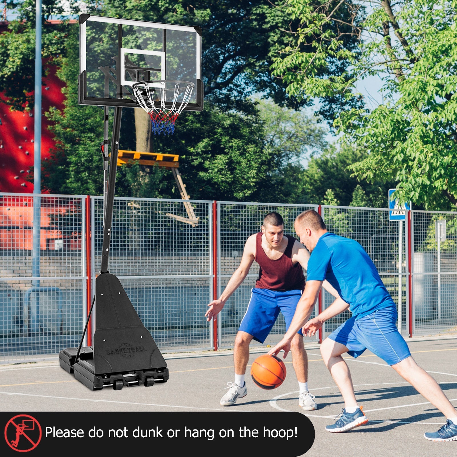 4.9-10 Feet Height Adjustable Portable Basketball Hoop Basketball Goal System