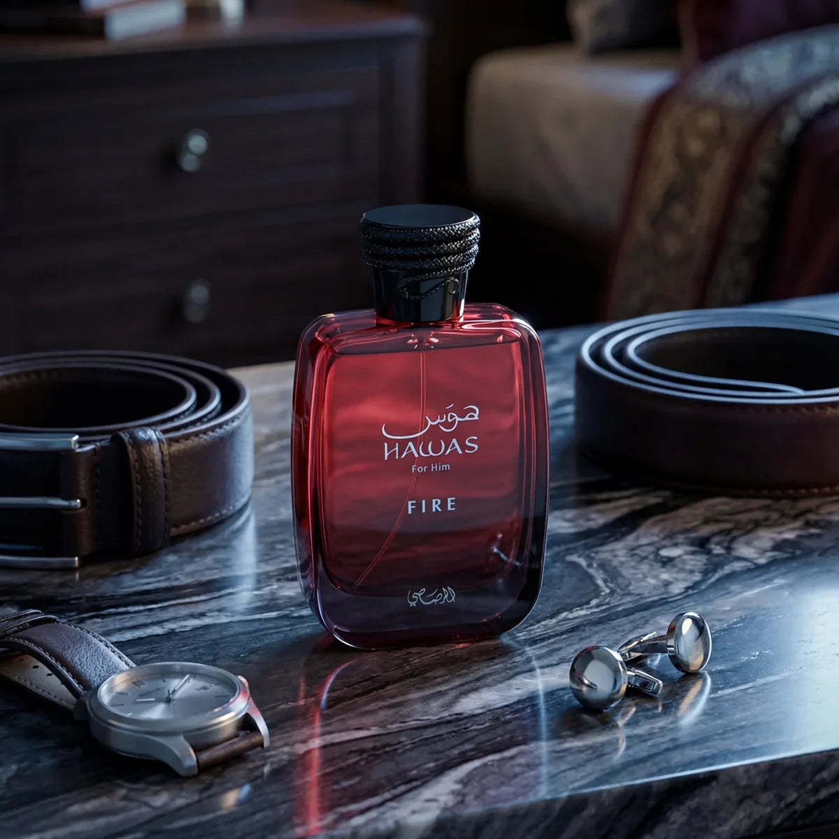 100ML Hawas Fire Eau De Parfum For Men Arabian Woody Long Lasting Fragrance Ideal Gift