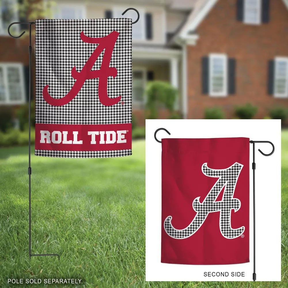 Alabama Crimson Tide Houndstooth 2 Sided Garden Flag