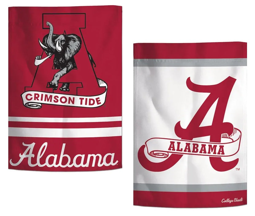 Alabama Garden Flag 2 Sided Classic Logo Crimson Tide