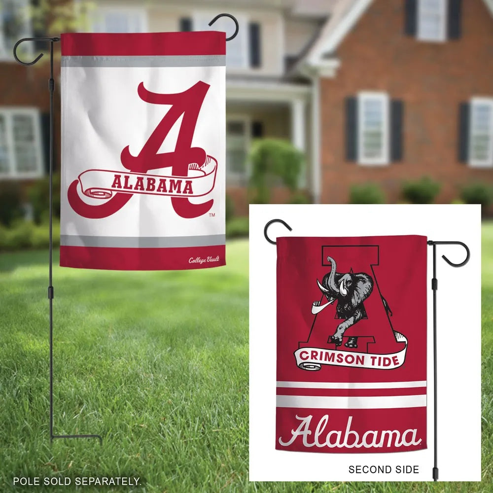 Alabama Garden Flag 2 Sided Classic Logo Crimson Tide
