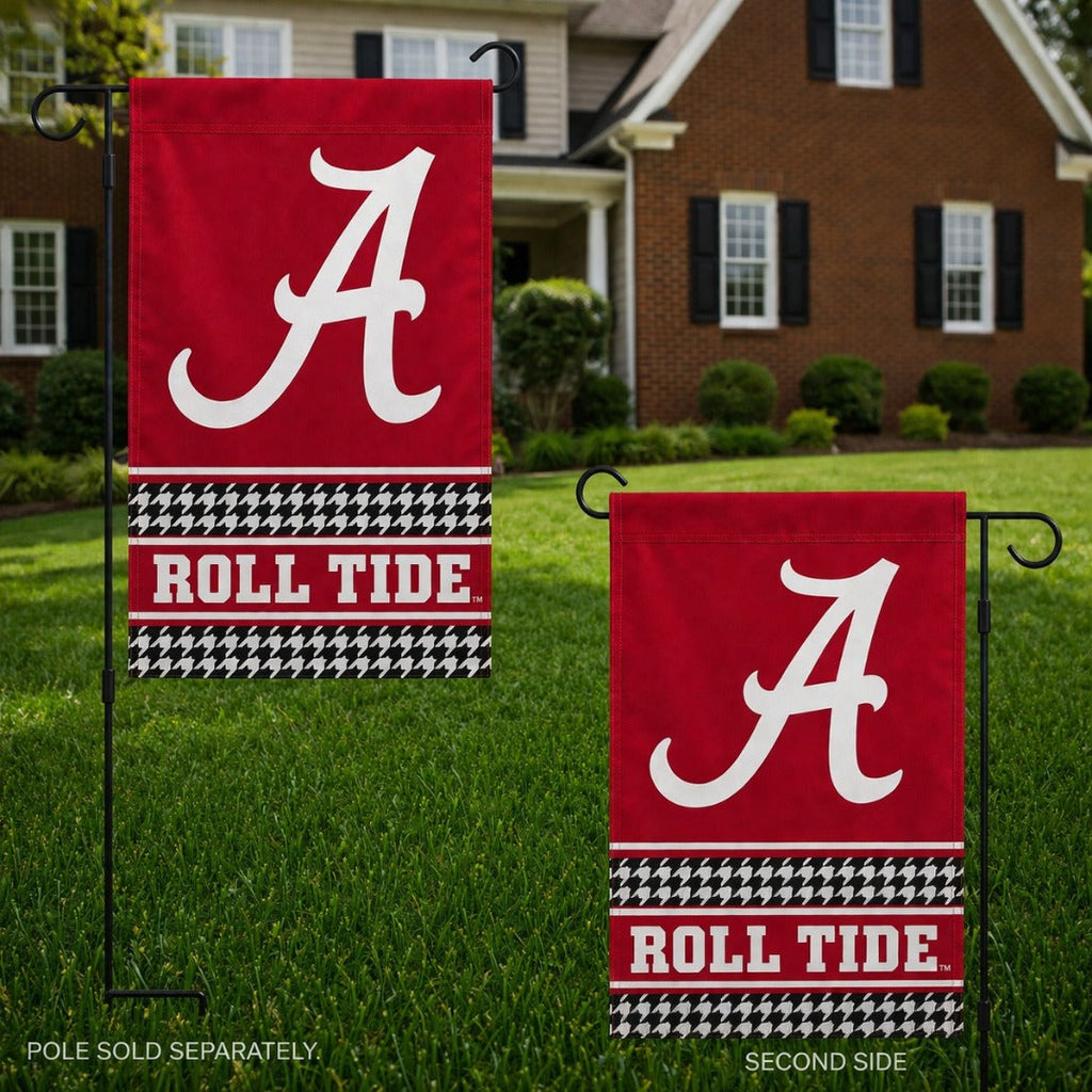 Alabama Roll Tide Houndstooth 2 Sided Garden Flag