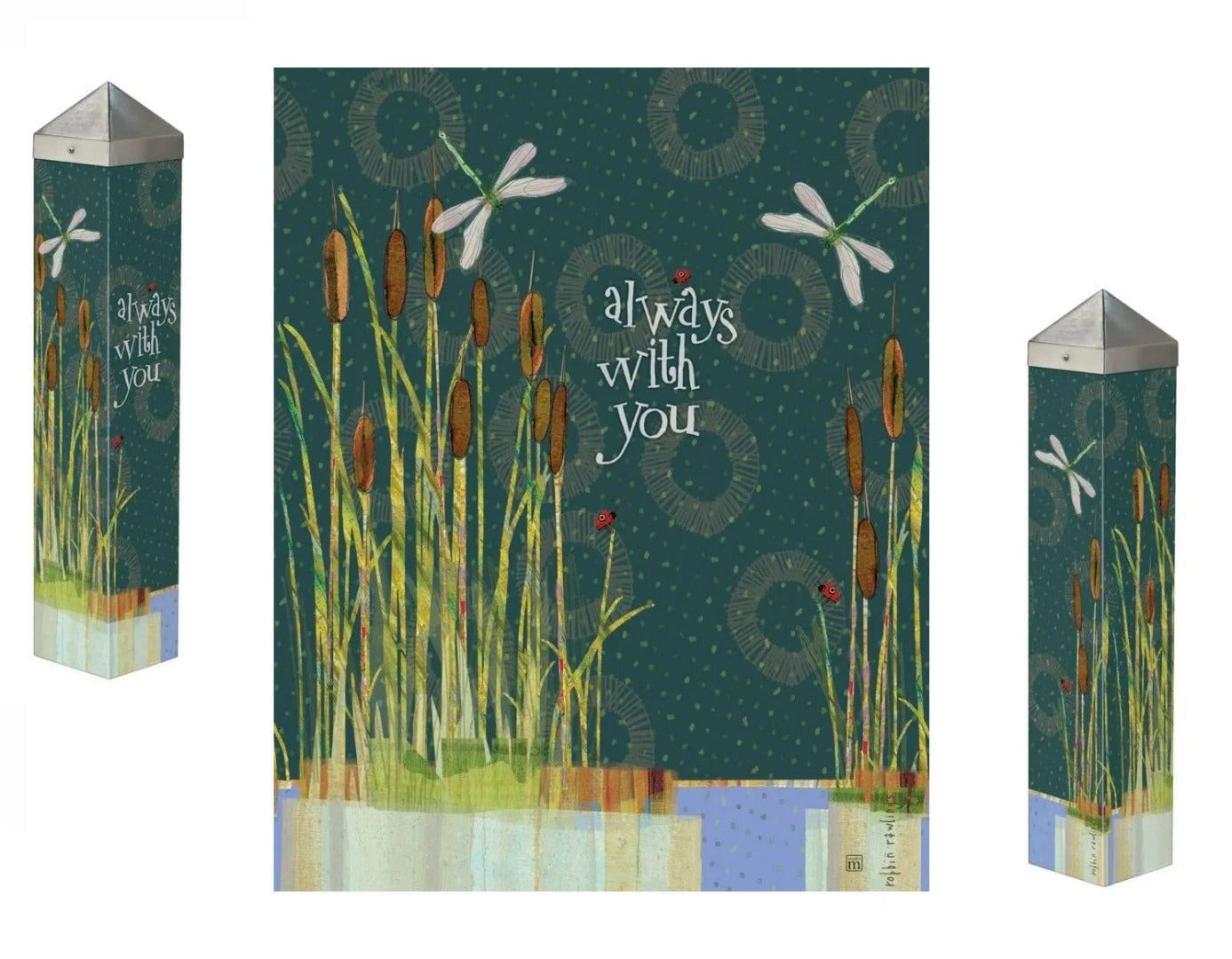 Always With You Art Pole 20 Inches Tall Memorial Dragonfly