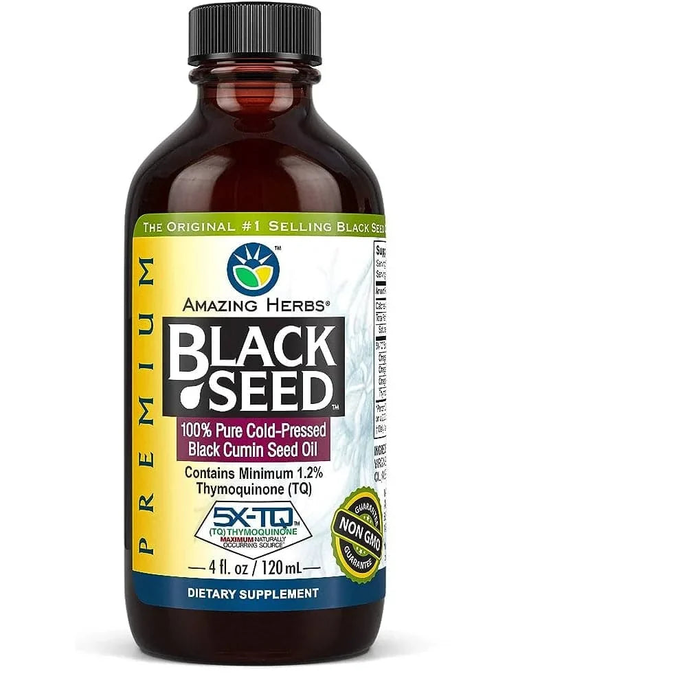 Amazing Herbs Black Seed & Flaxseed Oil Blend, 8 fl oz, Pack of 3