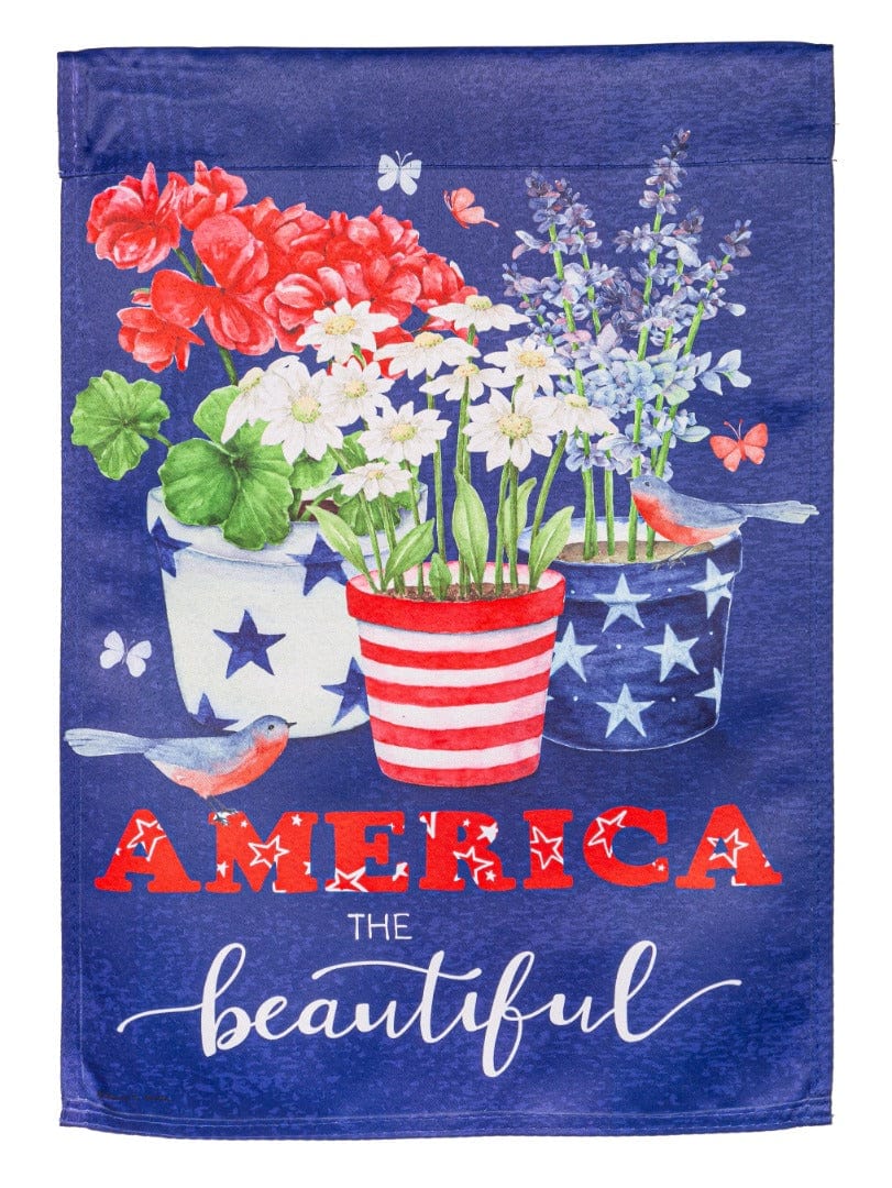 America The Beautiful Patriotic Garden Flag 2 Sided