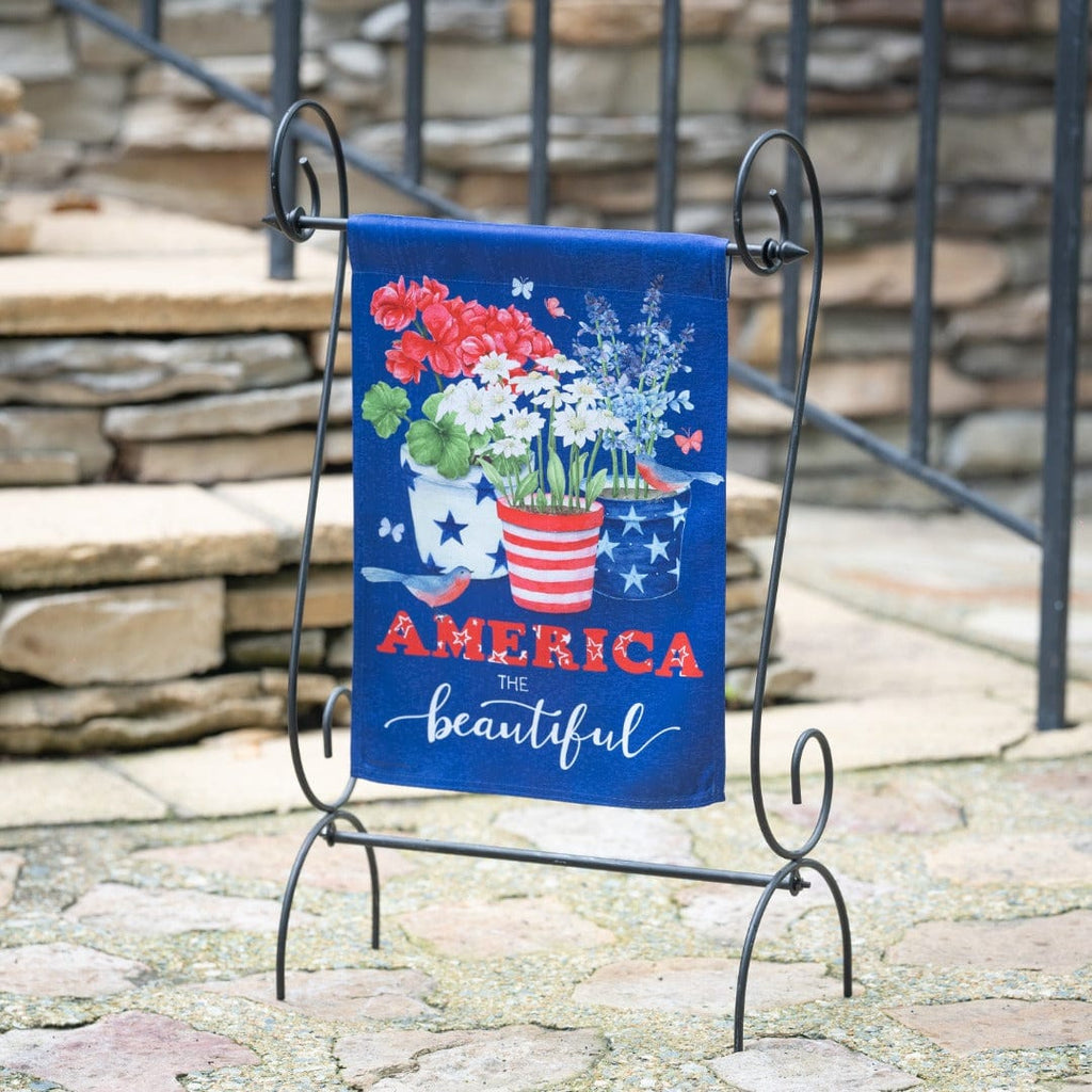 America The Beautiful Patriotic Garden Flag 2 Sided