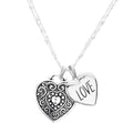 LOVE Antique Metal Heart Pendant Necklace