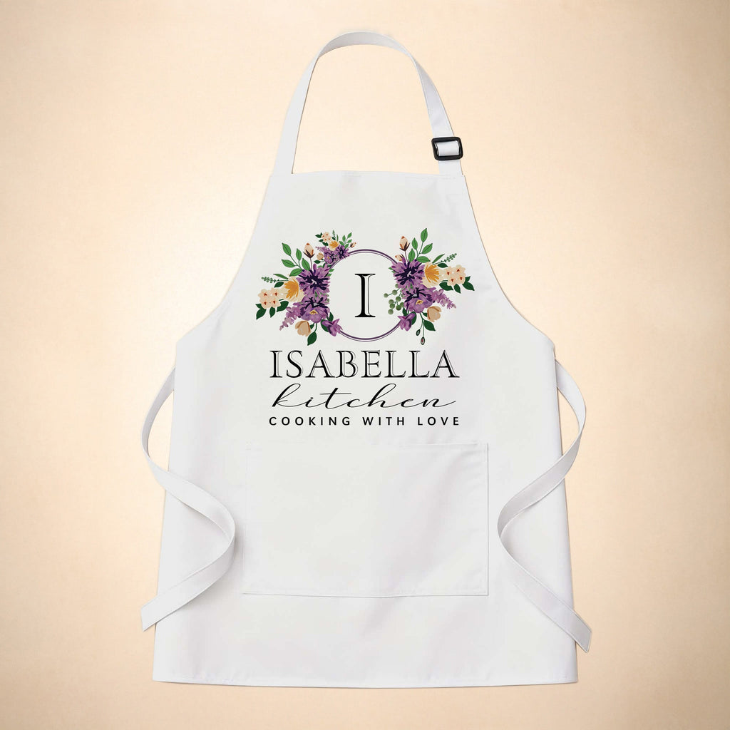 Custom Apron for Mom, Mother's Day Gift for Mom with Name - Floral