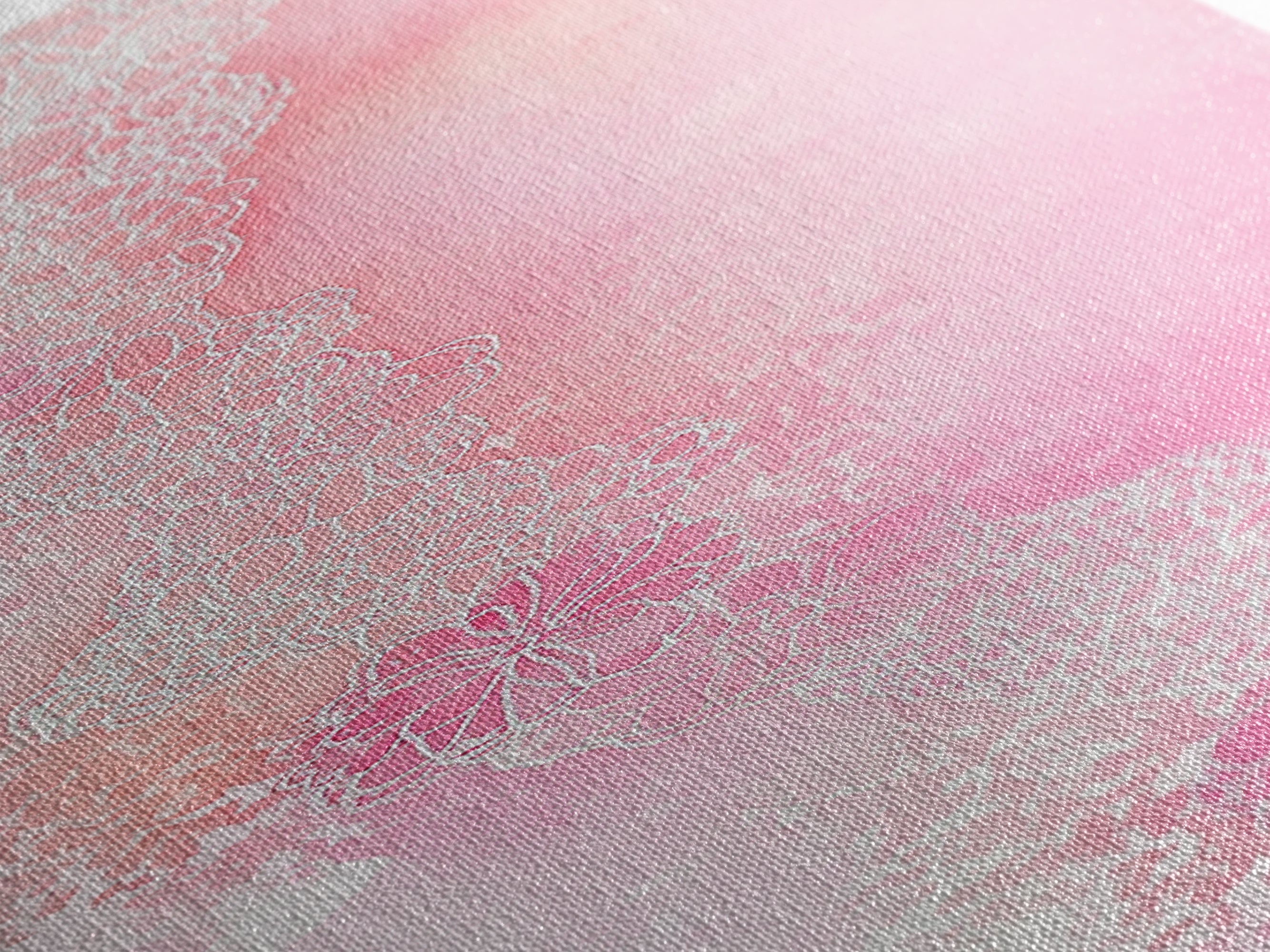 Pink Lace Canvas Print Light Pink Abstract Art Feminine Minimalist Bedroom Decor Vertical Wall Art Wabi Sabi Art Rustic Home Gift Idea