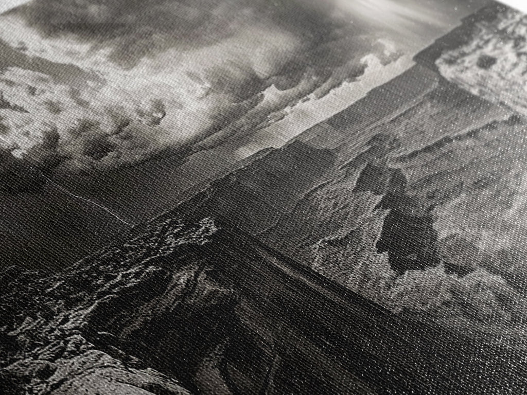 Canyon Storm, Desert Lightning, Dramatic Skies, Framed Canvas Print, Rustic Landscape Wall Art, Living Room Western Decor