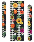 Autumn Blooms Painted Peace Art Pole 5 Feet Tall Plaid