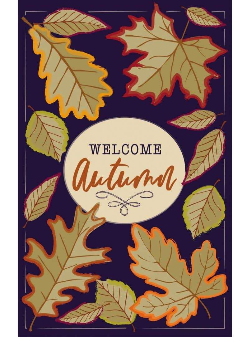 Autumn Burlap Leaves Garden Flag 2 Sided