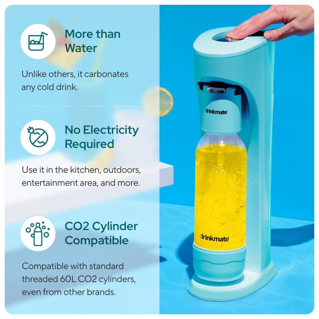 OmniFizz Premium Kit - Sparkling Water and Soda Maker with Four 60L CO2 Cylinders
