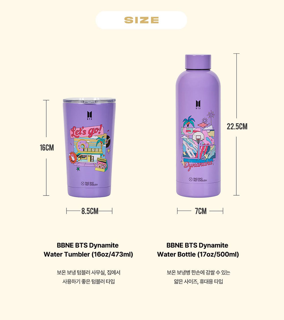 BTS x Bbne Dynamite - Water Tumbler And Water Bottle