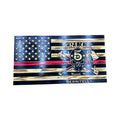 Custom Thin Red Line Wooden Flag with Firefighter Logo