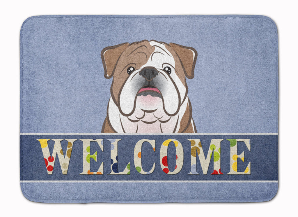 English Bulldog Welcome Memory Foam Kitchen Mat Machine Washable Anti-Fatigue Cushion Comfort Bath or Kitchen Rug