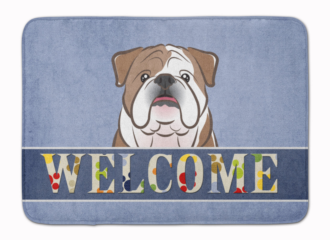 English Bulldog Welcome Memory Foam Kitchen Mat Machine Washable Anti-Fatigue Cushion Comfort Bath or Kitchen Rug