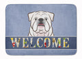 White English Bulldog Welcome Memory Foam Kitchen Mat Machine Washable Anti-Fatigue Cushion Comfort Bath or Kitchen Rug