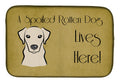 Yellow Labrador Spoiled Dog Lives Here Dish Drying Mat Absorbent Dish Drying Mat Pad for Kitchen Counter Dish Drainer Mat for Countertop, 14 x 21", Multicolor