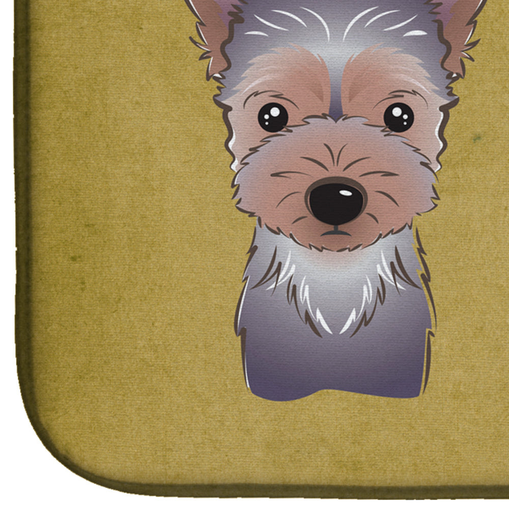 Yorkie Puppy Spoiled Dog Lives Here Dish Drying Mat Absorbent Dish Drying Mat Pad for Kitchen Counter Dish Drainer Mat for Countertop, 14 x 21", Multicolor