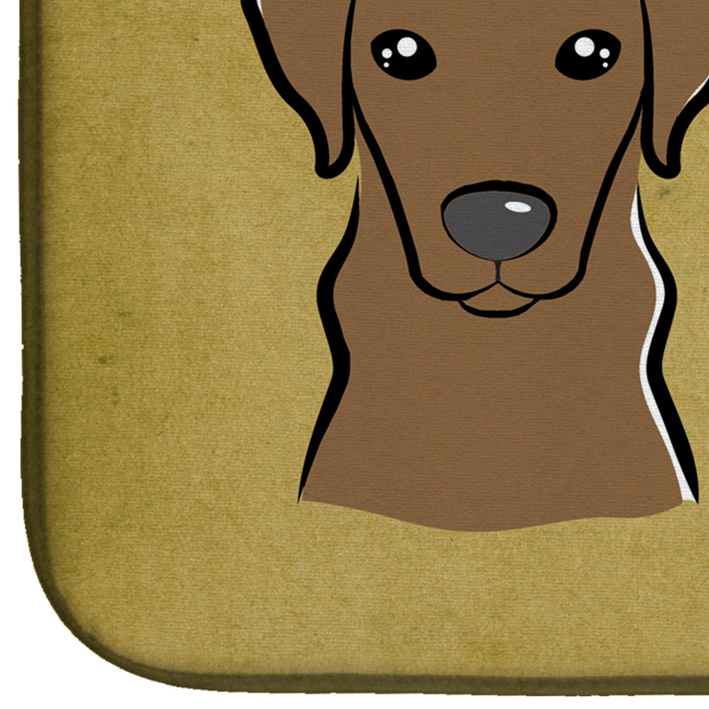 Chocolate Labrador Spoiled Dog Lives Here Dish Drying Mat Absorbent Dish Drying Mat Pad for Kitchen Counter Dish Drainer Mat for Countertop, 14 x 21", Multicolor