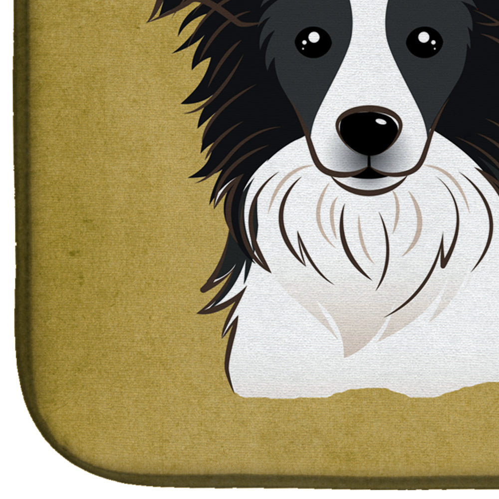 Border Collie Spoiled Dog Lives Here Dish Drying Mat Absorbent Dish Drying Mat Pad for Kitchen Counter Dish Drainer Mat for Countertop, 14 x 21", Multicolor