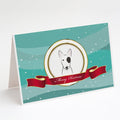 Bull Terrier Merry Christmas Greeting Cards Pack of 8 Blank Cards with Envelopes Whimsical A7 Size 5x7