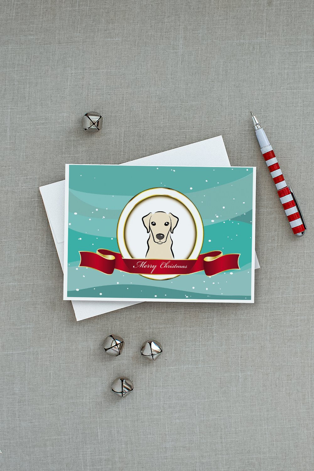 Yellow Labrador Merry Christmas Greeting Cards Pack of 8 Blank Cards with Envelopes Whimsical A7 Size 5x7