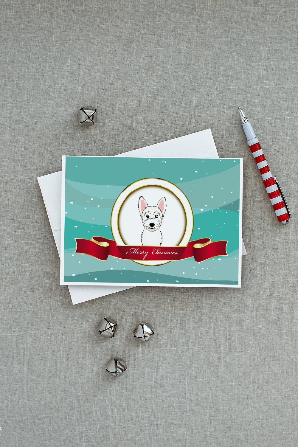 Westie Merry Christmas Greeting Cards Pack of 8 Blank Cards with Envelopes Whimsical A7 Size 5x7