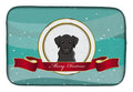 Black Labrador Merry Christmas Dish Drying Mat Absorbent Dish Drying Mat Pad for Kitchen Counter Dish Drainer Mat for Countertop, 14 x 21", Multicolor