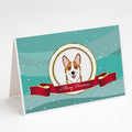 Red Corgi Merry Christmas Greeting Cards Pack of 8 Blank Cards with Envelopes Whimsical A7 Size 5x7