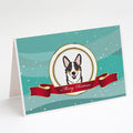 Tricolor Corgi Merry Christmas Greeting Cards Pack of 8 Blank Cards with Envelopes Whimsical A7 Size 5x7