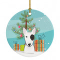 Christmas Tree and Bull Terrier Ceramic Ornament Christmas Tree Hanging Decorations for Home Christmas Holiday, Party, Gift, 3 in, Multicolor