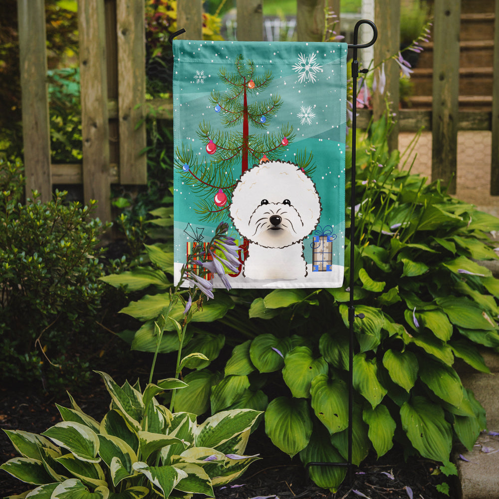 Christmas Tree and Bichon Frise Garden Flag Mailbox Decorative Yard Banner Outside Patio Artwork for Flower Beds, Garden Size, Multicolor