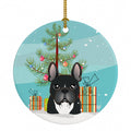 Christmas Tree and French Bulldog Ceramic Ornament Christmas Tree Hanging Decorations for Home Christmas Holiday, Party, Gift, 3 in, Multicolor