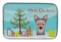 Christmas Tree and Yorkie Puppy Dish Drying Mat Absorbent Dish Drying Mat Pad for Kitchen Counter Dish Drainer Mat for Countertop, 14 x 21", Multicolor
