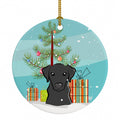 Christmas Tree and Black Labrador Ceramic Ornament Christmas Tree Hanging Decorations for Home Christmas Holiday, Party, Gift, 3 in, Multicolor