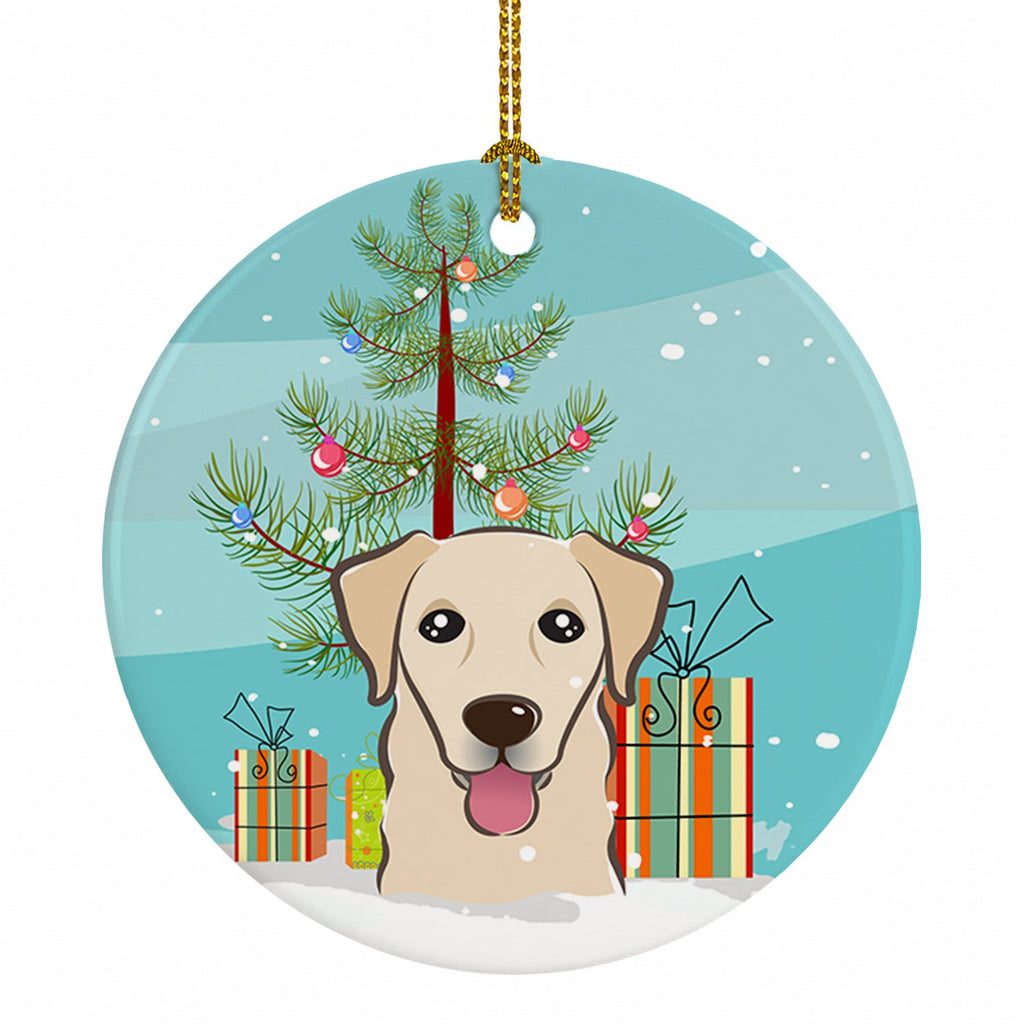 Christmas Tree and Golden Retriever Ceramic Ornament Christmas Tree Hanging Decorations for Home Christmas Holiday, Party, Gift, 3 in, Multicolor