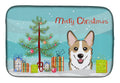 Christmas Tree and Sable Corgi Dish Drying Mat Absorbent Dish Drying Mat Pad for Kitchen Counter Dish Drainer Mat for Countertop, 14 x 21", Multicolor