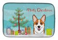 Christmas Tree and Red Corgi Dish Drying Mat Absorbent Dish Drying Mat Pad for Kitchen Counter Dish Drainer Mat for Countertop, 14 x 21", Multicolor