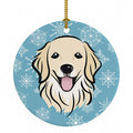 Snowflake Golden Retriever Ceramic Ornament Christmas Tree Hanging Decorations for Home Christmas Holiday, Party, Gift, 3 in, Multicolor
