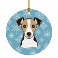 Snowflake Jack Russell Terrier Ceramic Ornament Christmas Tree Hanging Decorations for Home Christmas Holiday, Party, Gift, 3 in, Multicolor